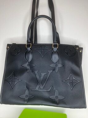 Louis Vuitton Black Embossed Monogram Tote